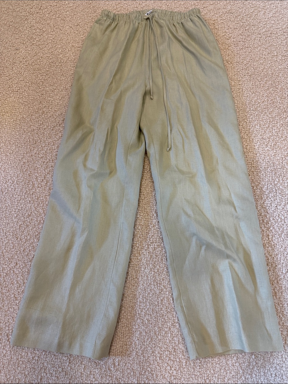 Reformation Drawstring Pants in Light Green